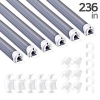 236 Inch Soft PVC Cord Raceway Kit, Declu - Cable Deco Plus, Flexible Channel for Easy Cutting and Install, On-Wall Organizer to Cover and Hide Tv Wire (Medium, Dark-Gray Tube (White Connector))