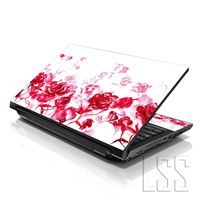 LSS Laptop 17-17.3" Skin Cover with Colorful Red Roses Pattern for HP Dell Lenovo Apple Asus Acer Compaq - Fits 16.5" 17" 17.3" 18.4" 19" (2 Wrist Pads Free)