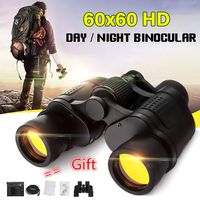 60X60 Zoom HD Day/Night Vision Binoculars, Portable Roof Prism Folding Binoculars with Clear Weak Light Night Vision for Adults/Kids, Life Waterproof (Black)