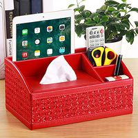 T-ZJHC Living Room Coffee Table Luxury on The Remote Control Storage Box to Put Debris Rack Nordic Tissue Box, red Diamond trapezoidal Tissue Box