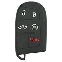 qualitykeylessplus Black Silicone/Rubber Protective Cover for Chrysler 5 Button Remotes with Free KEYTAG