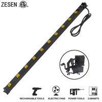 ZESEN 10 Outlet Heavy Duty Workshop Metal Power Strip Surge Protector with 4ft Heavy Duty Cord, ETL Certified, Black