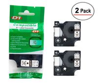 2/Pack LM Tapes - Premium LM43613 1/4" Black on White Compatible Label Maker Tape, Replaces Dymo 43613 D1 Label Tape 6mm