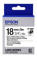Epson LabelWorks Iron-on LK (Replaces LC) Tape Cartridge ~3/4" Black on White (LK-5WBQ) - for use with LabelWorks LW-400, LW-600P and LW-700 Label Printers