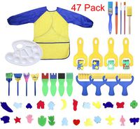 MarJunSep Toddler Learning Toys Washable Finger Paint Brushes Set Art Craft Supplies for 3 4 5 6 Year olds Kids Preschool Fun Gift-sponges-Non toxic-100% Baby Safe