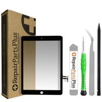 iPad 5 2017 Screen Replacement Glass Touch Digitizer Premium Repair Kit with Tools by RepairPartsPlus (Black)