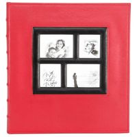 Lanpn Magnetic Self-Stick Page Photo Album, Family Album Self Adhesive with 30 Sheets / 60 Pagesfor Wedding/Anniversary/Birthday, Holds 3x5, 4x6, 5x7, 6x8, 8x10 Photos (Red)