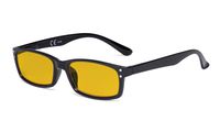 Eyekepper Computer Glasses Blue Light Blocking with Amber Tinted Filter Lens - Anti Eye Strain Tired Eye Relief Reading Glasses Women Men,Black +0.75