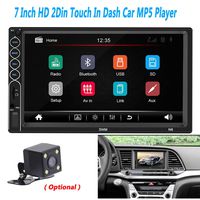 LFJNET Car Stereo-7 inch Touch Screen, MP5 Auto Media Player USB Bluetooth Audio Car Radio 12V FM HD 7" Screen Stereo Radio Black with Camera