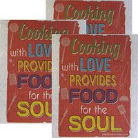 Food for The Soul On Gray Set of 3 Swedish Dishcloths | ECO Friendly Absorbent Cleaning Cloth | Reusable Cleaning Wipes