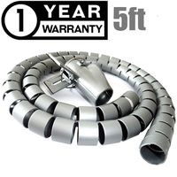 5FT Spiral Cable Wrap Spiral Wire Wrap Cord Cable Organizer Sleeve Flexible Spiral Tube with Cord Cover Clips