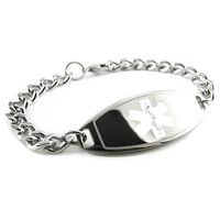 My Identity Doctor - Custom Engraved Medical ID Bracelet, 5mm 316L Steel for Teens, Adults - Medium - White - Wrist Size 7.75 Inch