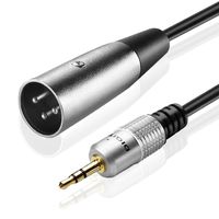 TNP Premium 3.5mm (1/8 Inch) TRS to XLR Male to Male Mono Microphone Adapter Cable (10FT) - 3.5mm Male to XLR Male, XLR to Auxiliary AUX Headphone Audio Jack Plug Converter Wire Cord