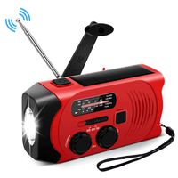 Emergency Hand Crank Radio Portable AM/FM/WB Solar Weather Radios with LED Flashlight, SOS Alert, Micro USB Charger & 2000mAh Power Bank