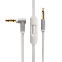 Replacement Audio Cable Cord Wire with In-line Microphone and Control For Beats by Dr Dre Headphones Solo/Studio/Pro/Detox/Wireless/Mixr/Executive/Pill (White)