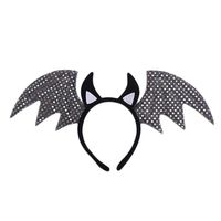 Willsa Halloween Headband Cute Bat Hairband Decoration Ornament Hair Hoop Silver