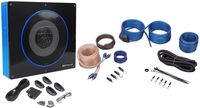 Rockville RW8CA 8" 600 Watt Under-Seat Slim Amplified Car Subwoofer +Wire Kit