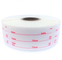 Dissolvable Food Storage Labels for Home and Restaurant Use - Dissolves in Water in 30 Seconds - No Adhesive Residue - Perfect for Glass, Metal, Plastic Containers - 1x2 inch Size 500 Labels per roll