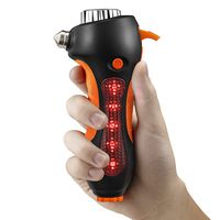 Vehicle Emergency Hammer 6-in-1 Auto Emergency Life Saving Kit with Seatbelt Cutter Window Breaker Flashlight Whistle Magnet Alarm Lamp Car Safety Device Lifesaving Tool Kit