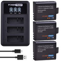PowerTrust 3Pack 1180mAh PG1050 Battery Akku and LED 3Slots USB Charger for EKEN H9 H9 H3 H9R H8PRO H8R H8 pro SJ4000 SJCAM SJ5000 M10 Camera Batteries