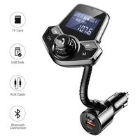 AINOPE Bluetooth FM Transmitter for Car, Upgrade [Power On/Off Switch] Bluetooth Car Adapter QC3.0 Dual Port Quick Charging with Hands Free Calling Radio Bluetooth for Car Support TF/SD Card, U-Disk