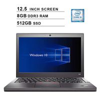 2019 Premium Lenovo Thinkpad X240 12.5 Inch Business Laptop (Intel Dual Core i5-4300U up to 2.9GHz, 8GB DDR3 RAM, 512GB SSD, Intel HD 4400, WiFi, Bluetooth, HDMI, Windows 10 Pro) (Renewed)