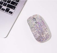TISHAA Bling Dazzling Wireless Mouse Covered with Rhinestone Crystal with USB Receiver,Great Gift idea for Her