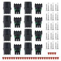 MUYI 10 Kit 3 Pin Way Waterproof Electrical Connector 1.5mm Series Terminals Heat Shrink Weatherpack Connectors