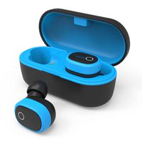 Mr. Eleven Bluetooth 5.0 True Wireless Earbuds in-Ear Headphones Headset Stereo Bass [Built-in Mic, Waterproof, Running, Gym, Sport, Gaming, Music] (Blue)