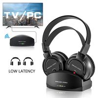 Wireless Headphones for TV with Charging Dock,Over The Ear Stereo Headset with RF Transmitter,Adjustable,Lightweight,Cordless Design for Gaming PC,iPhone Ipad 25hr Battery
