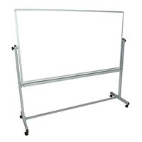 Luxor 72"" W x 40"" H Double Sided Dry Erase Magnetic Whiteboard Easel With Chrome Finish Silver Frame electronic consumers