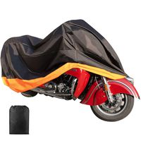ILM Motorcycle Cover Waterproof Sunblock Dustproof Outdoor Garage Motor Cover with 3 Adjustable Buckles XXXL Fit up to 108" Harley Davidson Honda Suzuki Kawasaki Yamaha Ducati KTM BMW(Orange)