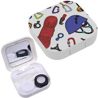 Portable Contact Lens Case Box Travel Kit Mirror + Bottle + Tweezers Container Holder [ Doodle Climbing Equipment ]