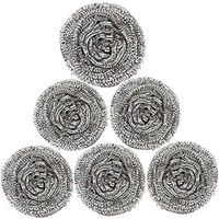 Quality Yes QY 6PCS Stainless Steel High Density Cleaning Sponges Metal Scrubber Scouring Pad Ball for Home Kitchen Pot Pan Dish Wash Cleaning