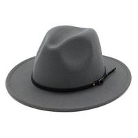 Lisianthus Women Belt Buckle Fedora Hat Grey