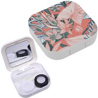Portable Contact Lens Case Box Travel Kit Mirror + Bottle + Tweezers Container Holder [ Beautiful Artistic Bright ]