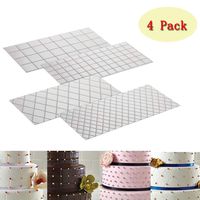Cake Fondant Impression Mat Mold Diamond Quilted Grid Texture Embossed Lace Embossing Mat Cake Decorating Supplies for Cupcake Wedding Cake Decoration Tools(Set of 4）