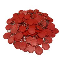HFeng 13.56MHz RFID Access Control Keyfobs Proximity MF Classic 1k Keychains Smart IC Keycard for Door Home System NFC Token tag 100pcs (Red)