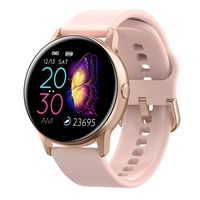 Full Touch Fitness Tracker,Bluetooth Smart Band Fitness Watch, Heart Rate Blood Pressure Monitor IP68 Waterproof Wrisband with Pedometer Outdoor Sport Bracelet for Android iOS (Gold, Silicone Strap)