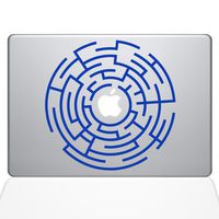 The Decal Guru Circle Maze Runner MacBook Decal Vinyl Sticker - 13" MacBook Pro (2016 & Newer) - Dark Blue (1289-MAC-13X-DB)