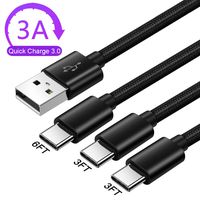 Charger Cable Cord For Samsung Galaxy A50 A20 A10E Note 10 10+ S9 S8 S10 S10E Plus A70 A80 A90,Nokia 6.1 7.1 7,Blackberry Keyone/Key2 LE Fast Charging Charge Phone Data Power Wire 3-3-6-FT,Usb Type C