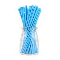 Dealglad 100pcs Paper Lollipop Sucker Sticks for Cake Pops Candy, 6-Inch by 5/32-Inch (Blue)