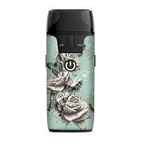 IT'S A SKIN Decal Vinyl Wrap for Aspire Nautilus AIO Pod System Vape Sticker Sleeve/Butterflies Roses Teal Distressed Vintage
