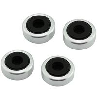 DZS Elec 4pcs Aluminum Speaker Isolation Foot Pad for AMP Turntable HiFi Player Silver Tone