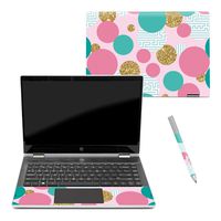 MightySkins Skin Compatible with Pavilion x360 14" (2018) - Golden Bubbles | Protective, Durable, and Unique Vinyl Decal wrap Cover | Easy to Apply, Remove, and Change Styles | Made in The USA