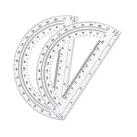 Leline's Plastic Protractor 180 Degree, 2pcs Student Math Protractors 6-inch Long, Clear (2)