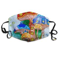 YUIOP Mushroom Fantasy Forest Printed Mask Neutral Mask for Men and Women Polyester Dust-Proof Breathable Mask