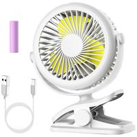 Stroller Fan Clip on Battery Operated Fan, Cambond Personal Fan for Baby Stroller, Rechargeable 2200mAh Battery, 3 Adjustable Speeds for Baby Girl Carseat Office Travel Camping, White