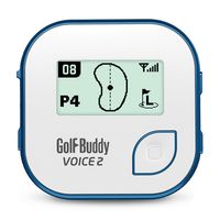 GolfBuddy Voice 2 Golf GPS/Rangefinder, White/Blue