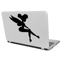 Yoonek Grapics Tinker Bell Decal Sticker for Light Switch, Car Window, Laptop and More # 933 (8" x 8", Black)